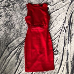 Burgundy Waist Crop Midi Dress